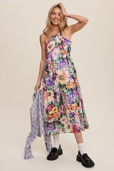 Get trendy with Wild Flower Print Maxi Dress - Dresses available at ShopMucho. Grab yours for $64 today!