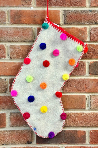 Get trendy with Rainbow Pom Christmas Stocking - Ornaments available at ShopMucho. Grab yours for $46 today!
