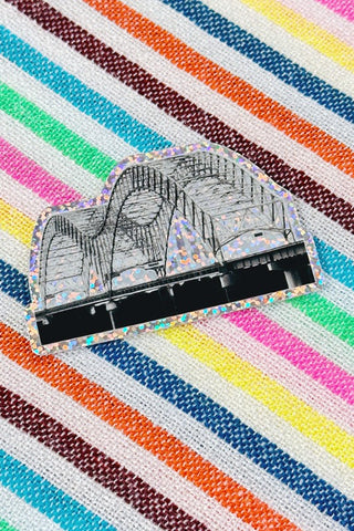 Get trendy with Rainbow Glitter Memphis Bridge Sticker - sticker available at ShopMucho. Grab yours for $5 today!