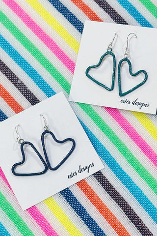 Get trendy with Enamel Heart Dangle Earrings - Earrings available at ShopMucho. Grab yours for $28 today!