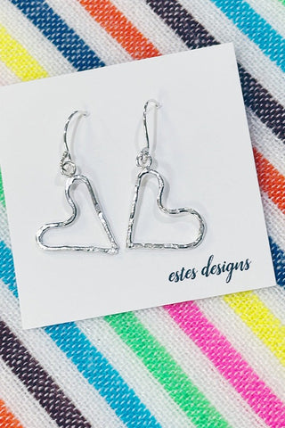 Get trendy with Silver Heart Dangle Earrings - Earrings available at ShopMucho. Grab yours for $34 today!
