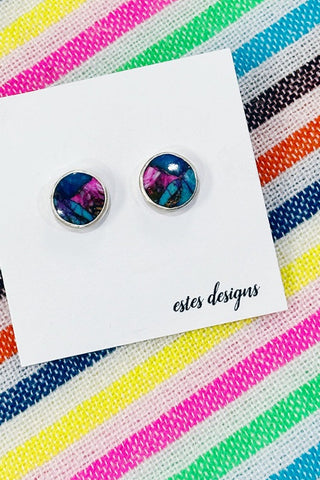 Get trendy with Spiny Oyster Silver Stud Earrings- Multi - Earrings available at ShopMucho. Grab yours for $70 today!