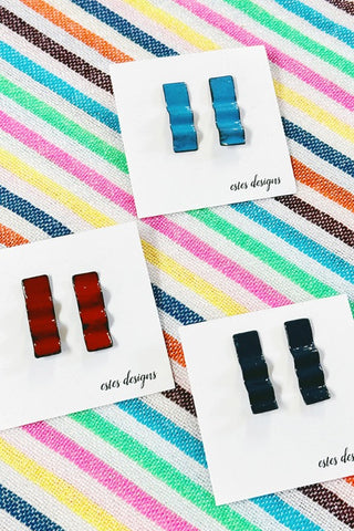 Get trendy with Enamel Squiggles Stud Earrings - Earrings available at ShopMucho. Grab yours for $28 today!