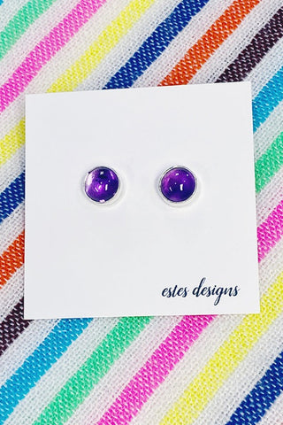 Get trendy with Amethyst Sterling Silver Stud Earrings - Earrings available at ShopMucho. Grab yours for $55 today!