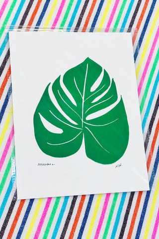 Get trendy with Monstera Relief Print -Green - Print available at ShopMucho. Grab yours for $18 today!