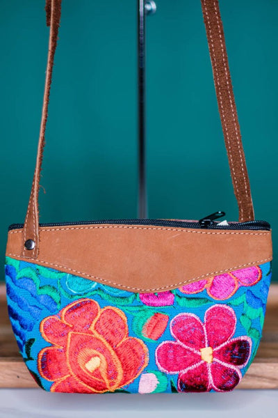 Get trendy with Fiesta Embroidered Floral & Suede Leather Crossbody Handbag - Handbags available at ShopMucho. Grab yours for $42 today!