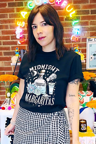 Get trendy with Midnight Margaritas Unisex Graphic Tee - Tops available at ShopMucho. Grab yours for $30 today!