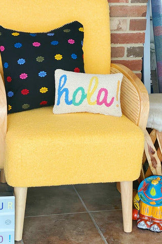 Get trendy with Hola Hook Pillow - Pillows available at ShopMucho. Grab yours for $26 today!