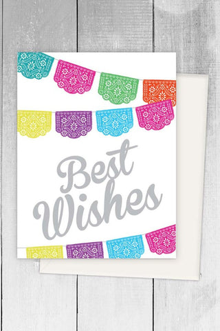 Get trendy with Best Wishes Papel Picado Spanish Greeting Card - Greeting Cards available at ShopMucho. Grab yours for $5 today!