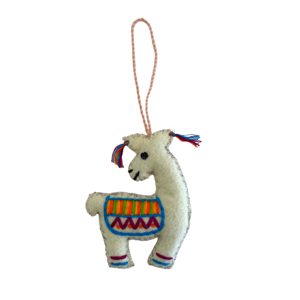 Get trendy with Llama Felted Embroidered Felted Wool Ornament - Mexico - Ornaments available at ShopMucho. Grab yours for $13 today!