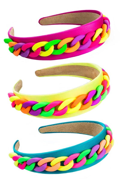 Get trendy with Neon Glam Chain Headband- More Colors - Accessories available at ShopMucho. Grab yours for $20 today!