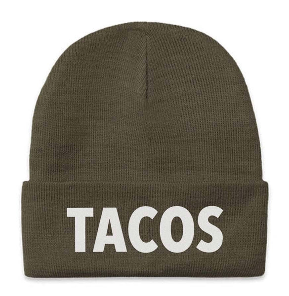 Get trendy with Tacos Sustainable Beanie - Hats available at ShopMucho. Grab yours for $30 today!