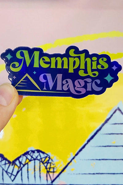 Get trendy with Memphis Magic Holographic Vinyl Sticker - Sticker available at ShopMucho. Grab yours for $5 today!