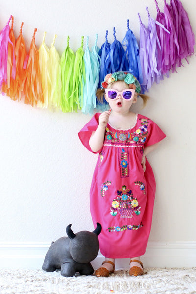 Get trendy with Girl's Embroidered Mexican Dress Size 2Y - Dresses available at ShopMucho. Grab yours for $35 today!