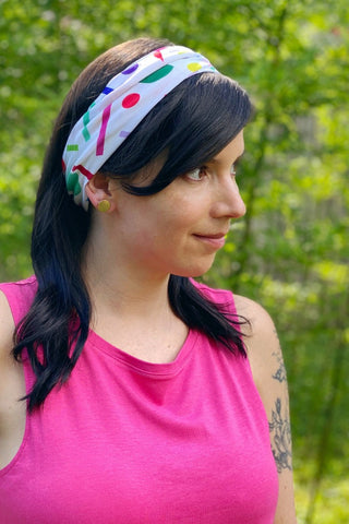 Get trendy with Primas Funfetti Print Tubular Headband Bandana - Mask available at ShopMucho. Grab yours for $10 today!